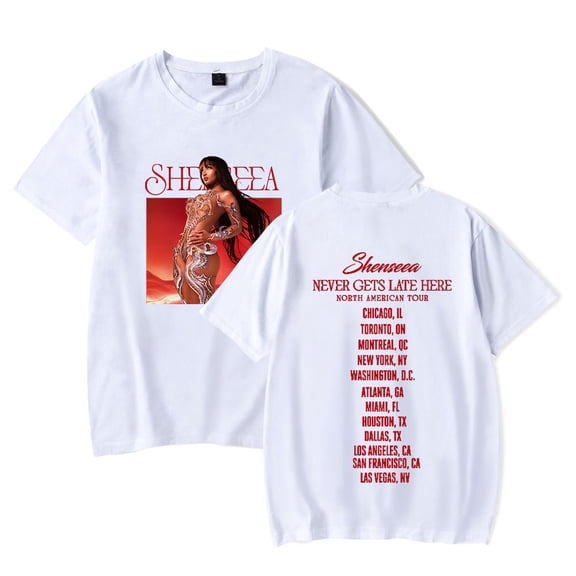 Shenseea Never Gets Late Here Tour T shirt Summer Casual Tshirt
