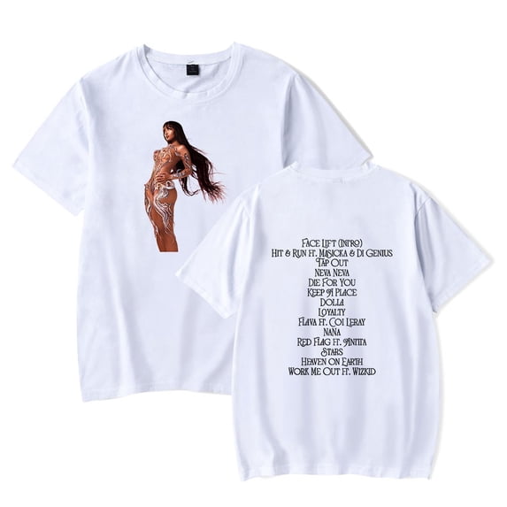 Shenseea Tour Never Gets Late Here Tracklist Merch Short Sleeved Summer Casual Tshirt