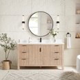 thumbnail image 1 of Shenzhen 60" Single Bath Vanity in Aged Natural Oak with Composite Stone Top, 1 of 12