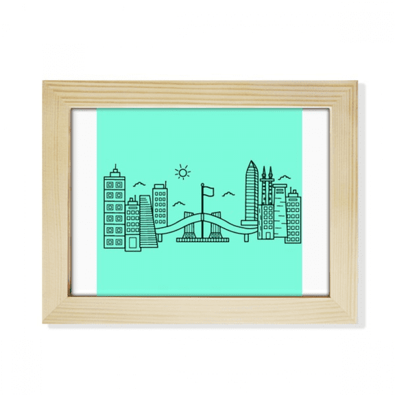 Shenzhen Cities Towns Technology Desktop Photo Frame Picture Art Decoration Painting 6x8 inch