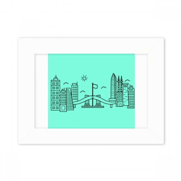Shenzhen Cities Towns Technology Photo Mount Frame Picture Art Painting Desktop 5x7 inch