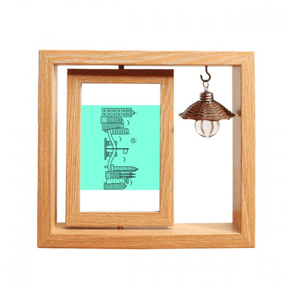 Shenzhen Cities Towns Technology Wooden Rotating Picture Photo Frame 4x6