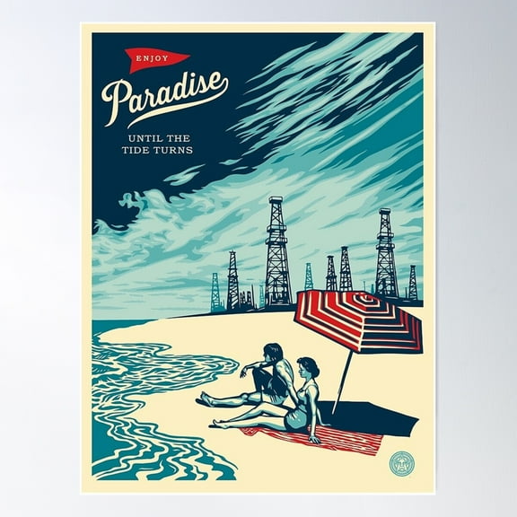 Shepard Fairey Paradise Turns Poster Poster Wall Art, Modern Wall Decor For Living Room Bedroom, 8x12 UNFRAMED