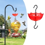 Hummingbird Feeder Shade Cover,Shepards Hooks for Outdoor Bird Feeder Pole,3.85 Inch Hanging Ant Moat,Red Ant Guard Feeder Accessory Hooks, for Garden Patio Hanging Feeder, Sturdy and Leak-Proof