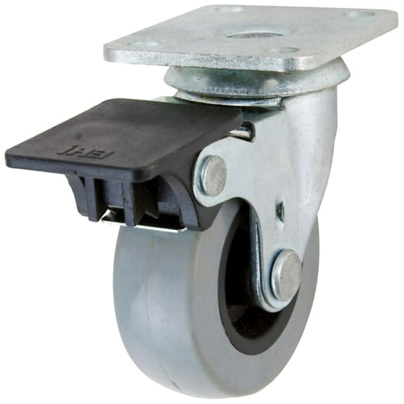 Shepherd Hardware Swivel Caster With Brake - Polyurethane Wheel - 2" Gray