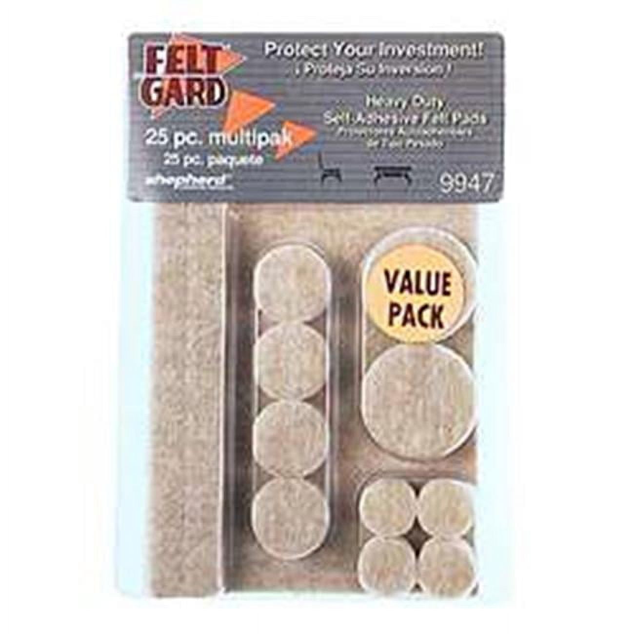 Shepherd 25 Count Assorted Sizes Beige Heavy Duty Felt Gard Felt Pads