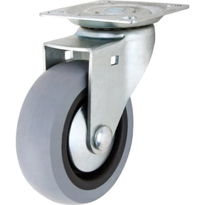 Shepherd Hardware Swivel Plate Caster - Thermoplastic Rubber Wheel - 3 In, Gray