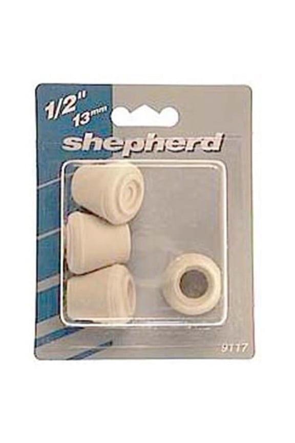 Shepherd 9125 4 Count .63 in. Black Rubber Leg Tips