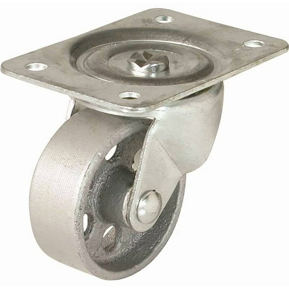 Shepherd Hardware Cast-Iron Swivel Plate Caster - General-Duty, 2-1/2 In., Gray