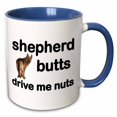 thumbnail image 1 of 3drose, Shepherd Butts Drive Me Nuts, 11oz Two-tone Blue Mug, 1 of 6