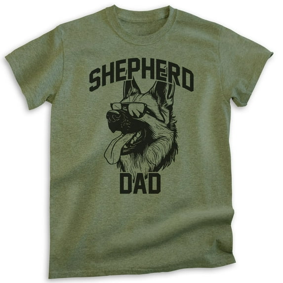 Shepherd Dad T-shirt, Unisex Men's Shirt, German Shepherd Owner, Best Dog Dad Gift, Heather Military Green, X-Large
