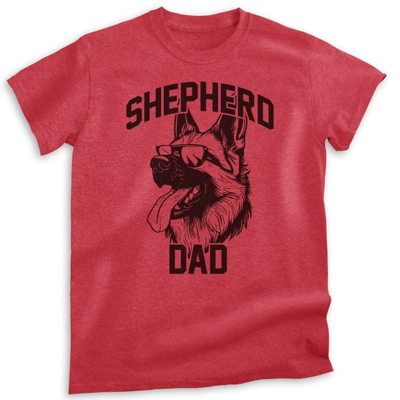 Shepherd Dad T-shirt, Unisex Men's Shirt, German Shepherd Owner, Best Dog Dad Gift, Heather Red, Small