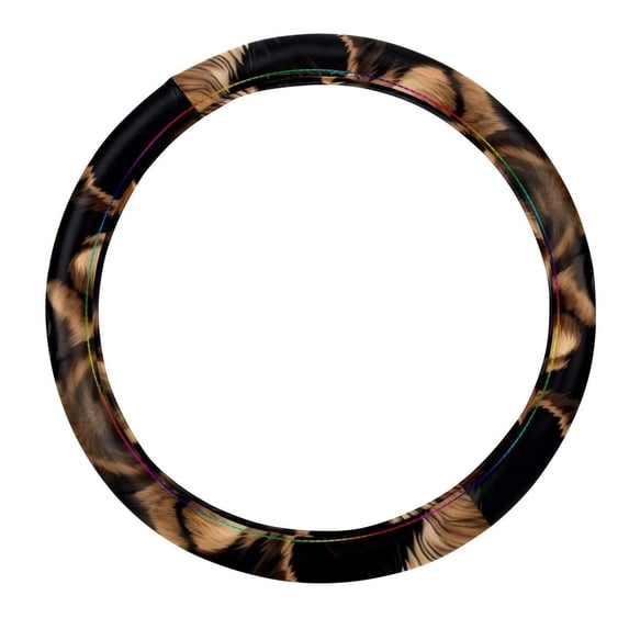 Shepherd Dog 14.5 Inch Printing PVC Leather Steering Wheel Cover Auto Accessories