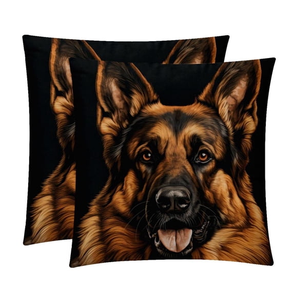 Shepherd Dog Decorative Pillows Covers with Unique Patterns for Bed, Home Decor - Set of 2 Pillow Inserts - Available in 16x16, 18x18, 20x20 Inches for Various Occasions