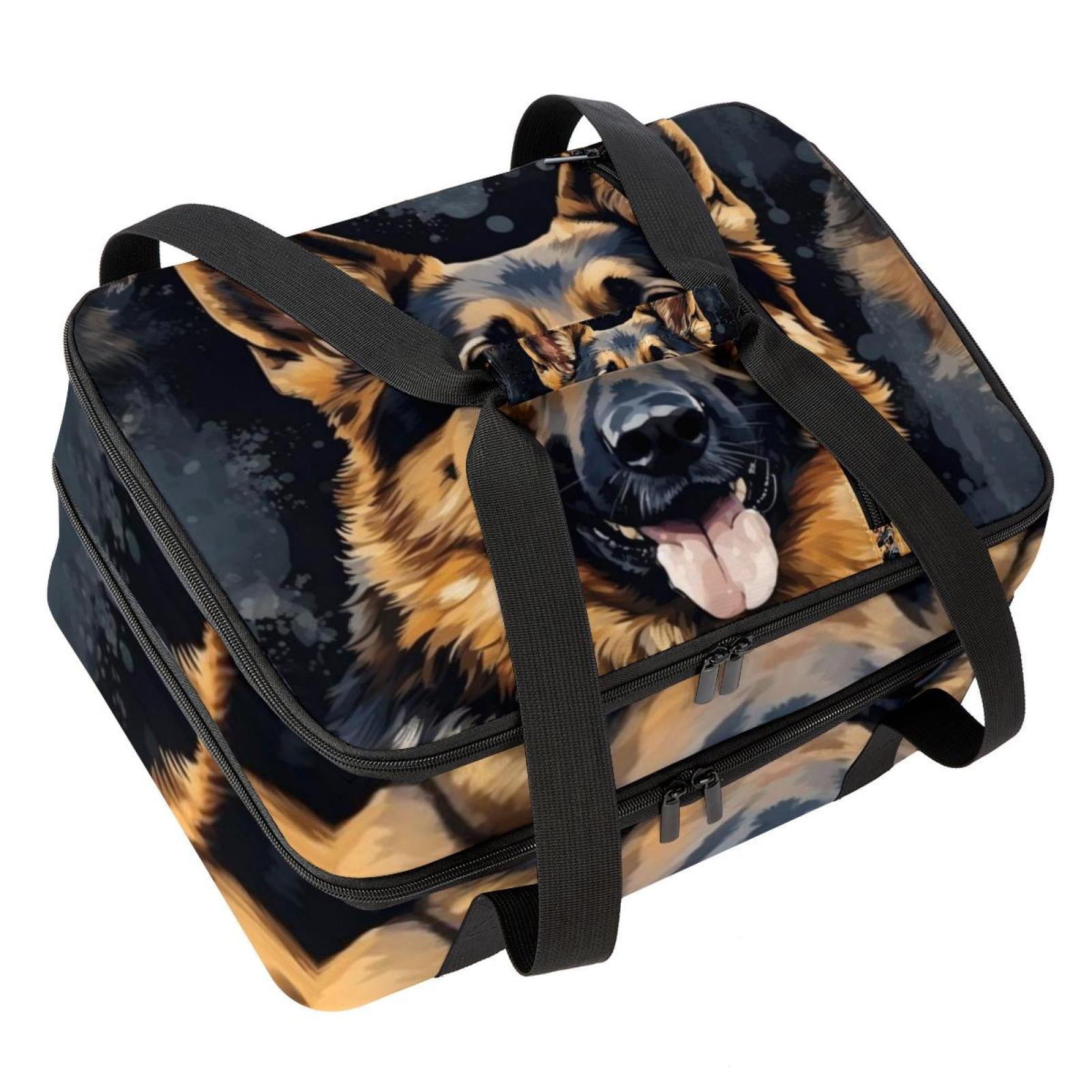 Shepherd Dog Double Layered Insulated Lunch Bag with Two Compartments ...