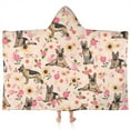 thumbnail image 1 of Shepherd Dog and Flower Floral Hooded Bath Towel，60"x35" for Ages 3 To 12 Kids, Quick Dry Lightweight Soft Microfiber Hood Beach Towel Cover Up for Kids, 1 of 7