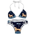 thumbnail image 1 of Shepherd Dog Stylish Bikini Set with Detachable Sponge & Adjustable Strap, 2-Pack One-Piece Swimsuits for All Scenes, 1 of 6