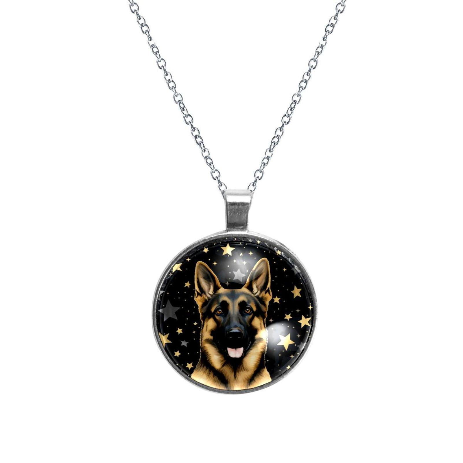 Shepherd Dog Women's Circular Glass Design Pendant Necklace - Walmart.com