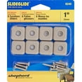 thumbnail image 1 of Shepherd Hardware 1-Inch Square Adhesive, Slide Glide Furniture Sliders, - 3 Packs Of 8 Count = 24 Count, 1 of 2