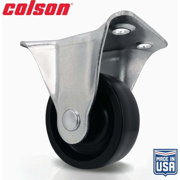 Colson 2 In. Black Polypropylene Rigid Plate Caster 82232