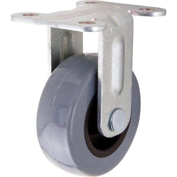 Shepherd Hardware Rigid Plate Caster Thermoplastic Rubber - Durable - 2" Gray