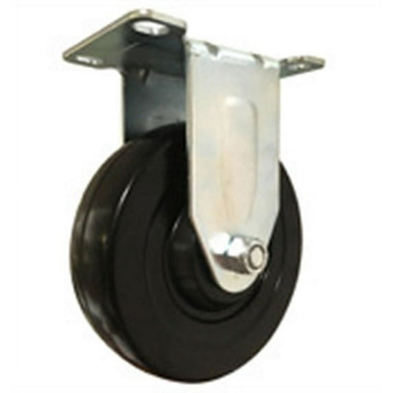 4" Rubber Wheel Rigid Plate Caster 255 LB Load Capacity