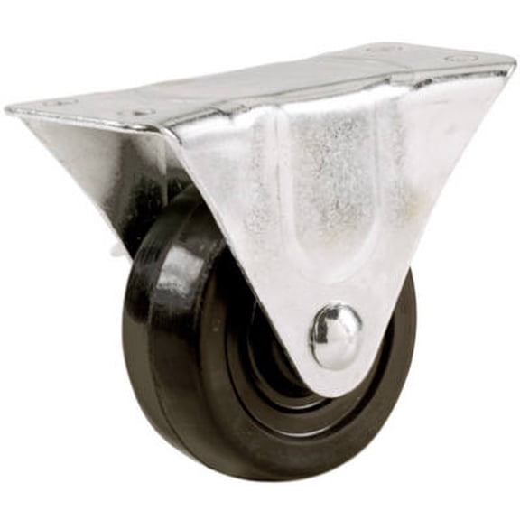 4" Rubber Wheel Rigid Plate Caster 255 LB Load Capacity