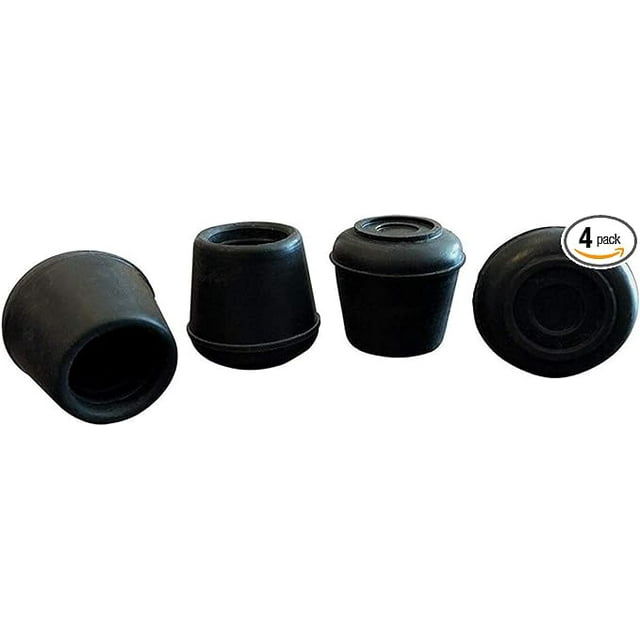 Shepherd Hardware 7/8Inch Inside Diameter Rubber Leg Tips, 4Pack, Black