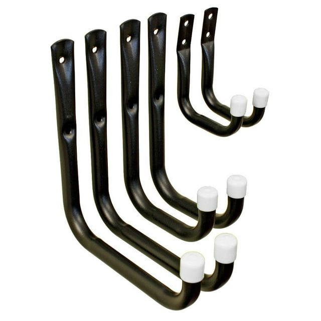 Shepherd Hardware 8088E Heavy Duty Steel Garage Storage / Utility Hooks, 6 Pack