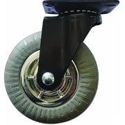Shepherd Hardware 8270E Designer Casters 5 inch Soft Rubber Chrome & Black Designer Caster, 4 Pack