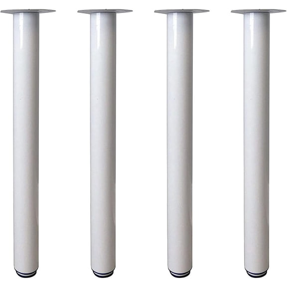 Shepherd Hardware 8577E 27-1/2-Inch to 43-Inch Adjustable Steel Furniture Legs for Desks and Tables, White - 4-Pack