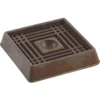 Shepherd Hardware 9074 1-5/8-Inch Square Rubber Furniture Cups, 4-Pack , Brown