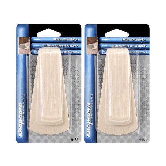 Shepherd Hardware 9163 Heavy Duty Rubber Door Wedge off-White, 2 Pack