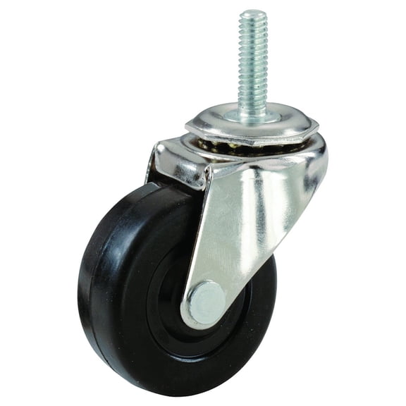Shepherd Hardware 9194 Swivel Caster, 2 in Dia Wheel, Rubber Wheel, 80 lb