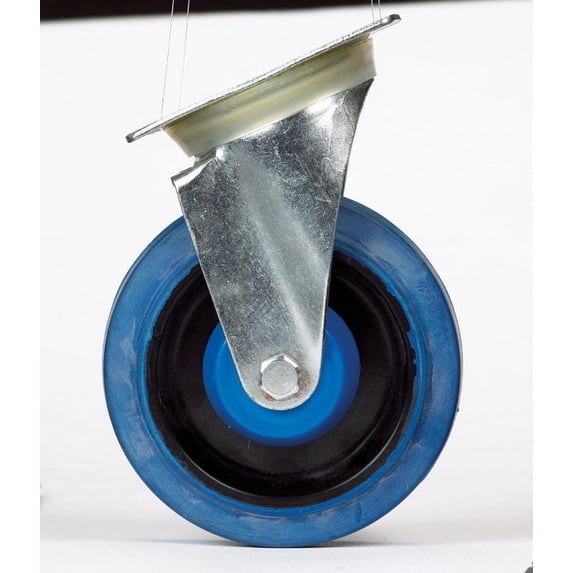 Shepherd Hardware Swivel Plate Caster - Elastic Rubber, General-Duty - 4 In, Blue