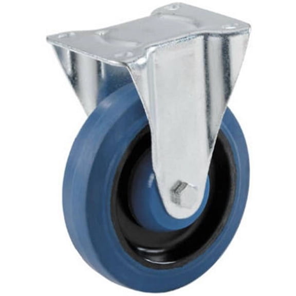 Shepherd Hardware 9261 4 in. Elastic Rubber Rigid Plate Caster - Blue