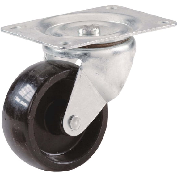 Shepherd Hardware Swivel Plate Caster - General-Duty, Polypropylene - 2 In, Black