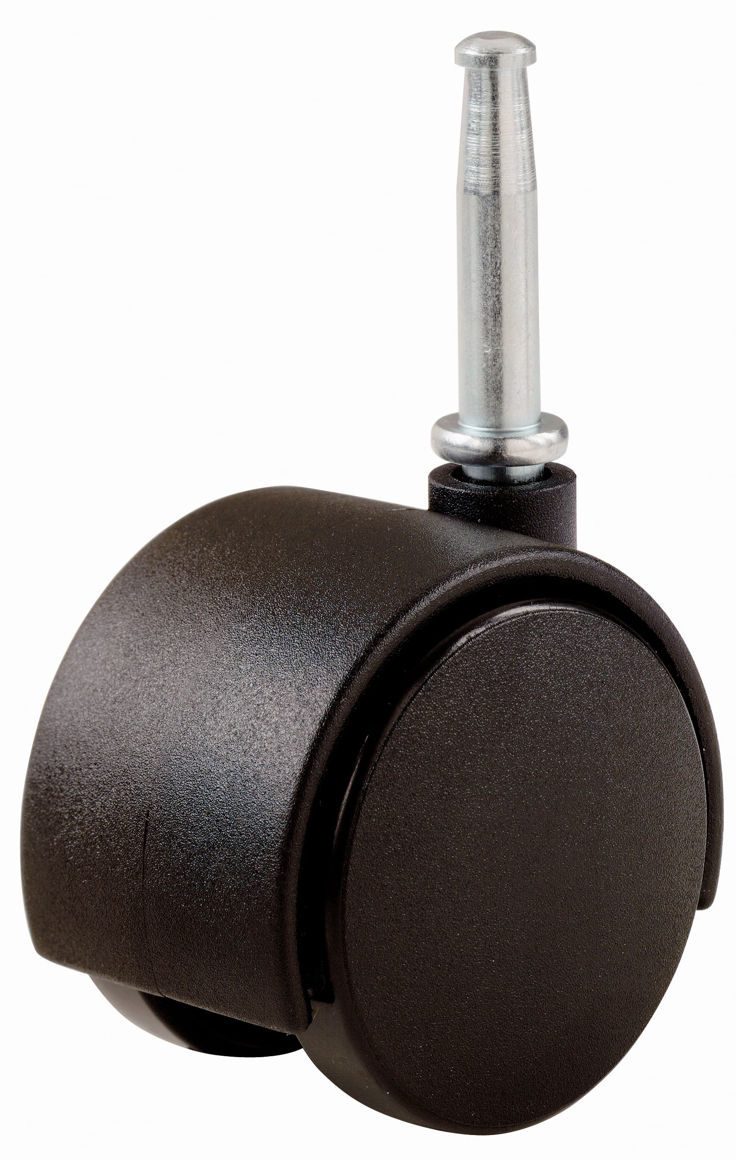 Black 2-Inch Twin Wheel Stem Mount Casters, 75-lb Load Capacity, 2 Count