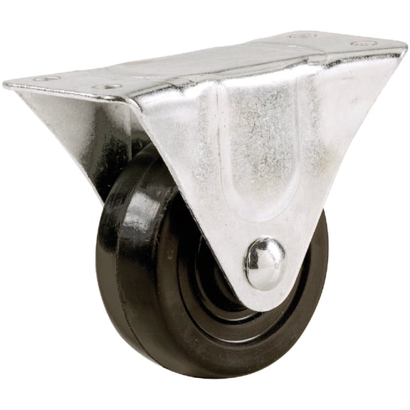 Shepherd Hardware 9483 3-Inch Soft Rubber Rigid Plate Caster, 175-lb Load Capacity