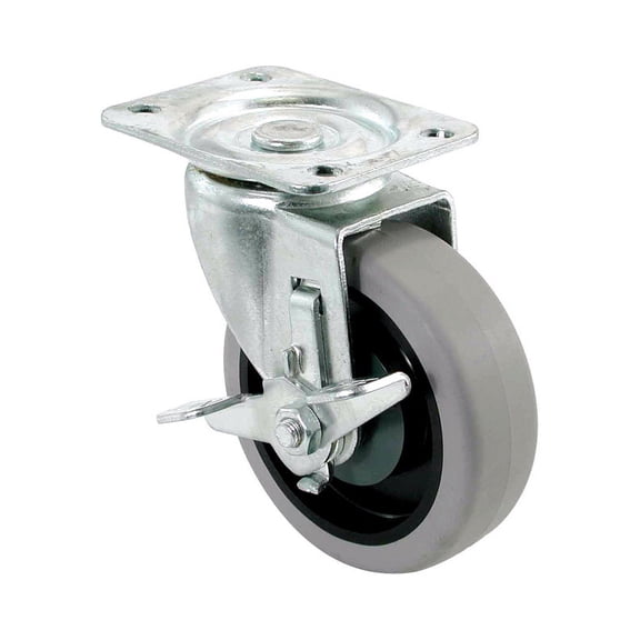 Shepherd Hardware 4 In. Thermoplastic Swivel Plate Caster with Brake 9736