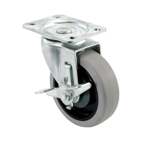 Shepherd Hardware 4 In. Thermoplastic Swivel Plate Caster with Brake 9736