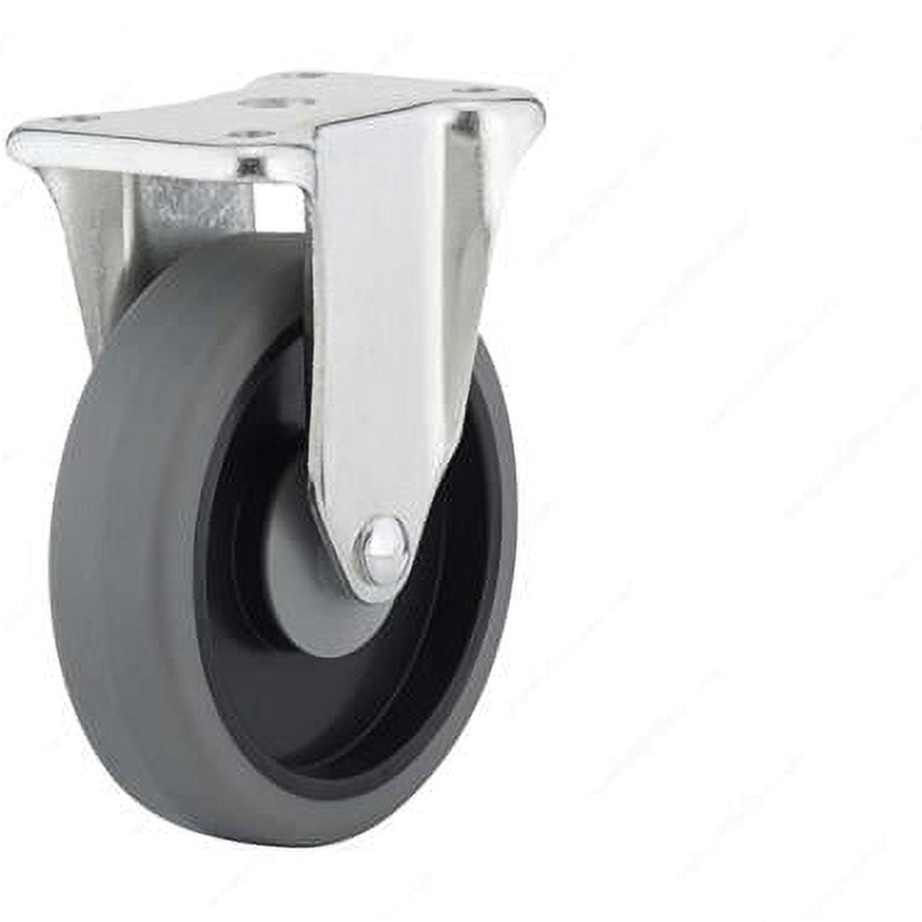 Shepherd Hardware 9740 5-Inch Rigid Plate Caster, Rubber Wheel, 300-lb Load Capacity