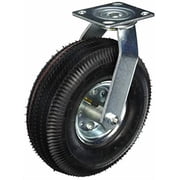 Shepherd Hardware 9796 10-Inch Pneumatic Caster Wheel, Swivel Plate, Steel Hub with Ball Bearings, 5/8-Inch Bore Centered Axle,Black