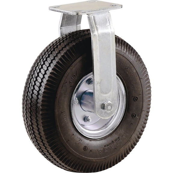 Shepherd Hardware Pneumatic Caster Wheel Rigid Plate - Steel Hub, 10", Black  Standard Mounting Hardware, Drop-In Replacement