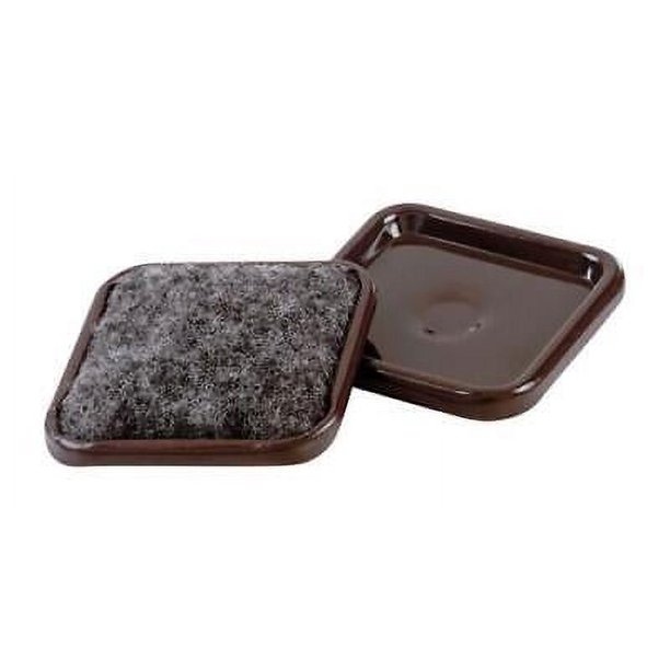 Shepherd Hardware Brown Carpet Base Metal Square Caster Cup 17/8 in