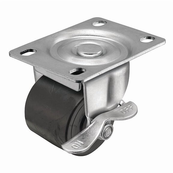 Shepherd Hardware Plate Caster,Swivel,Polyolefin,2 13/16"H C0020120ZN-POL01(KK)B