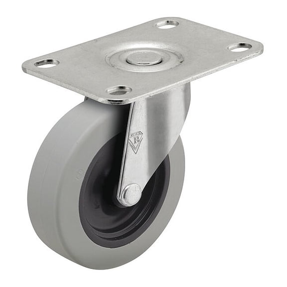 Shepherd Hardware Plate Caster,Swivel,Polyurethane,2 5/8"H PRE20108ZN-TPU
