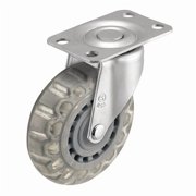 Shepherd Hardware Plate Caster,Swivel,Polyurethane,3 1/2H PRE30120ZN-VPR01CG