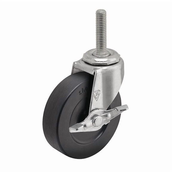 Shepherd Hardware Stem Caster,3"dia,Rubber,110lb PRE30634ZN-3RB