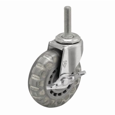 Shepherd Hardware Stem Caster,3"dia,Polyurethane,120lb PRE30634ZN-VPR01(CG)B